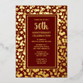 50e bruiloft Jubileum uitnodiging Golden (Voorkant)