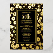 50e bruiloft Jubileum uitnodiging Golden (Voorkant)