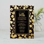 50e bruiloft Jubileum uitnodiging Golden (Staand Voorkant)