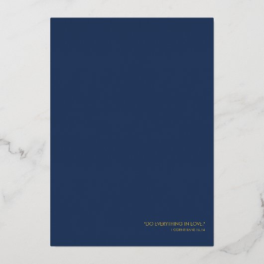 50e bruiloft Jubileum uitnodiging marineblauw (Achterkant)