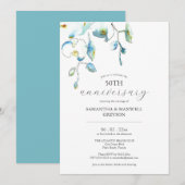 50e bruiloft Jubileum uitnodigingen Floral (Voorkant / Achterkant)