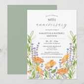 50e bruiloft Jubileum uitnodigingen Wildbloemen (Voorkant / Achterkant)