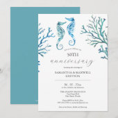 50e bruiloft Jubileum uitnodigingen zeepaardjes (Voorkant / Achterkant)