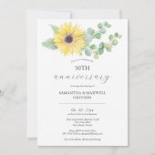 50e bruiloft Jubileum uitnodigingen Zonnebloem (Voorkant)