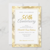 50e bruiloft Jubileum verrassingsbron | Gold Bokeh Kaart (Voorkant)