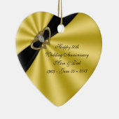 50e bruiloft Jubileum-versiering Keramisch Ornament (Rechts)