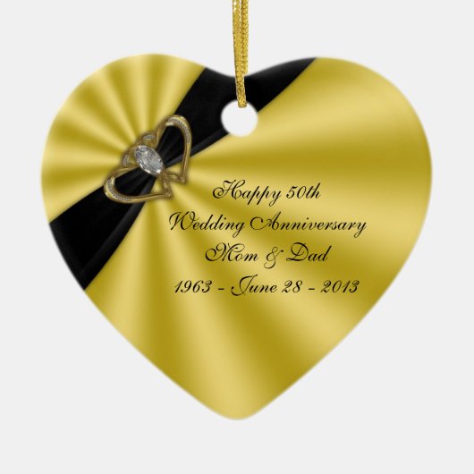 50e bruiloft Jubileum-versiering Keramisch Ornament (Voorkant)