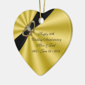 50e bruiloft Jubileum-versiering Keramisch Ornament (Links)