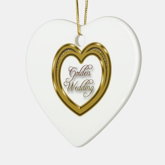 50e bruiloft Jubileum-versiering Keramisch Ornament (Links)