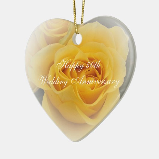50e bruiloft Jubileum-versiering Keramisch Ornament (Links)