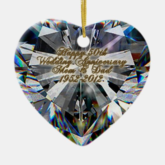 50e bruiloft Jubileum-versiering Keramisch Ornament (Voorkant)