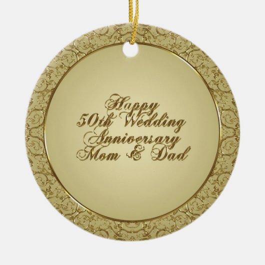 50e bruiloft Jubileum-versiering Keramisch Ornament (Voorkant)