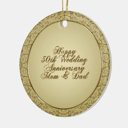50e bruiloft Jubileum-versiering Keramisch Ornament (Links)