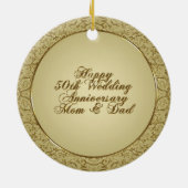 50e bruiloft Jubileum-versiering Keramisch Ornament (Achterkant)