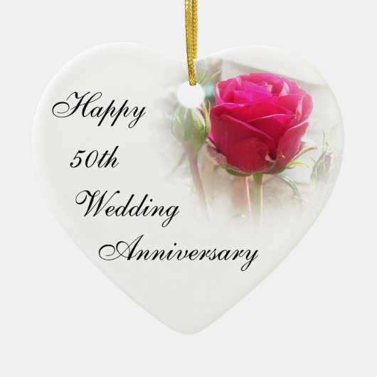 50e bruiloft Jubileum-versiering Keramisch Ornament (Voorkant)