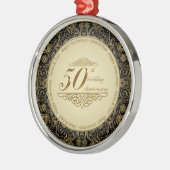 50e bruiloft Jubileum-versiering Metalen Ornament (Links)