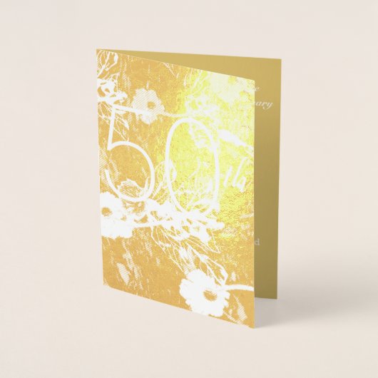 50e bruiloft Jubileum Verticale Folie Kaart (Voorkant)