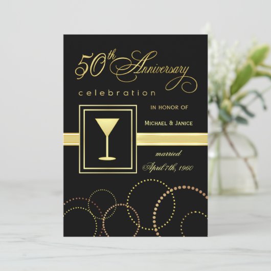 50e bruiloft Jubileum vieren - Moderne Kaart (Staand voorkant)