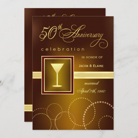 50e bruiloft Jubileum vieren - Moderne Kaart (Voorkant / Achterkant)