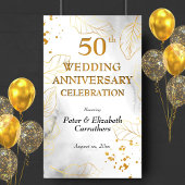 50e bruiloft Jubileum viering Golden Party Spandoek