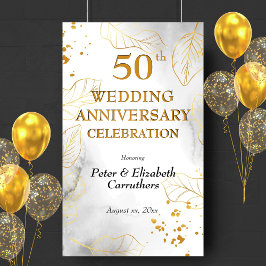 50e bruiloft Jubileum viering Golden Party Spandoek