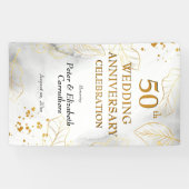 50e bruiloft Jubileum viering Golden Party Spandoek (Horizontaal)