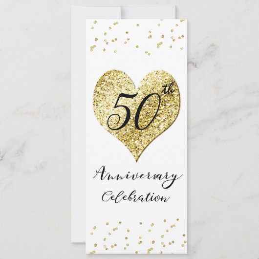 50e bruiloft Jubileum viering gouden Confetti Kaart (Voorkant)