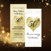 50e bruiloft Jubileum viering gouden Confetti Kaart