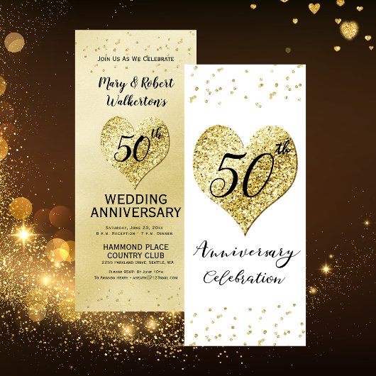 50e bruiloft Jubileum viering gouden Confetti Kaart