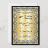 50e bruiloft Jubileum voor goud en diamant Kaart (Voorkant)