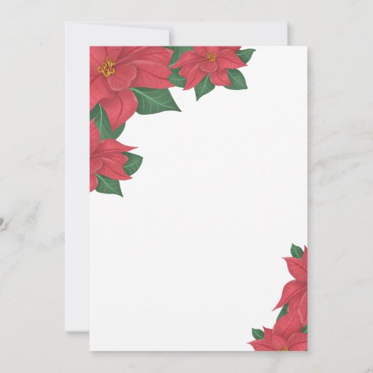 50e bruiloft Jubileum Waterverf Red Poinsettia Kaart (Achterkant)