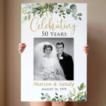 50e bruiloft Jubileum welkomstbord met foto