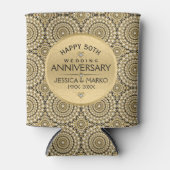 50e bruiloft Jubileum White Diamonds & Gold Blikjeskoeler (Voorkant)