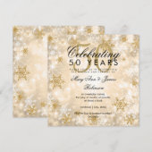 50e bruiloft Jubileum Winter Sparkle Gold Kaart (Voorkant / Achterkant)