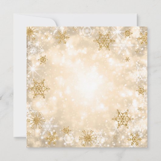 50e bruiloft Jubileum Winter Sparkle Gold Kaart (Achterkant)