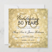 50e bruiloft Jubileum Winter Wonderland Gold Kaart (Voorkant)