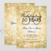 50e bruiloft Jubileum Winter Wonderland Gold Kaart (Voorkant / Achterkant)