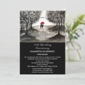 50e bruiloft Jubileum winterpaar bos Kaart (Staand voorkant)