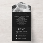 50e bruiloft Jubileum Wit Zwart Foto All In One Uitnodiging (Binnen)