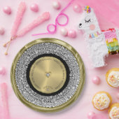 50e bruiloft Jubileum witte diamanten & goud Rou Papieren Bordje (Feest)