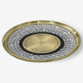 50e bruiloft Jubileum witte diamanten & goud Rou Papieren Bordje (Gekanteld)