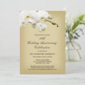 50e bruiloft Jubileum  witte orchidee Kaart (Staand voorkant)