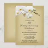 50e bruiloft Jubileum  witte orchidee Kaart (Voorkant / Achterkant)