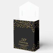 50e bruiloft Jubileum zwart en gouden harten Bedankdoosjes (Geopend)