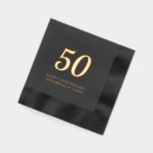 50e bruiloft Jubileum zwarte Folie servetten (Links)