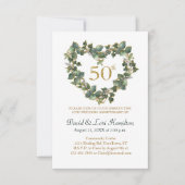 50e bruiloft Waterverf Ivy Heart Wreath (Voorkant)