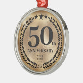 50e Business Jubileum Gold Christmas Metalen Ornament (Links)