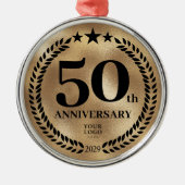 50e Business Jubileum Gold Christmas Metalen Ornament (Voorkant)