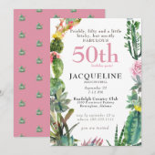 50e Cactus Prickly, Bitchy & Fabulous Verjaardag Kaart (Voorkant / Achterkant)