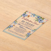 50e Chic Floral Wedding Jubileum Acryl Uitnodigingen (Laagn)